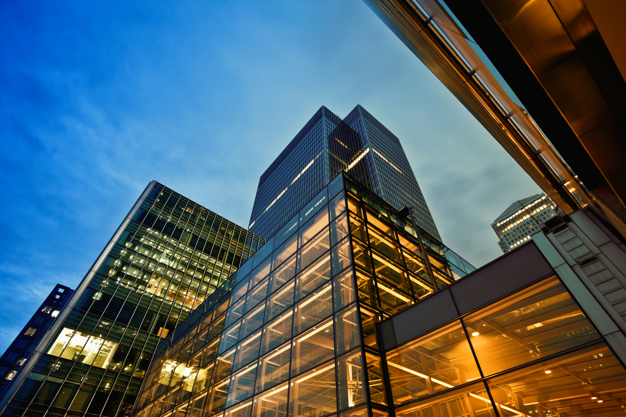 Business District At Dusk, London